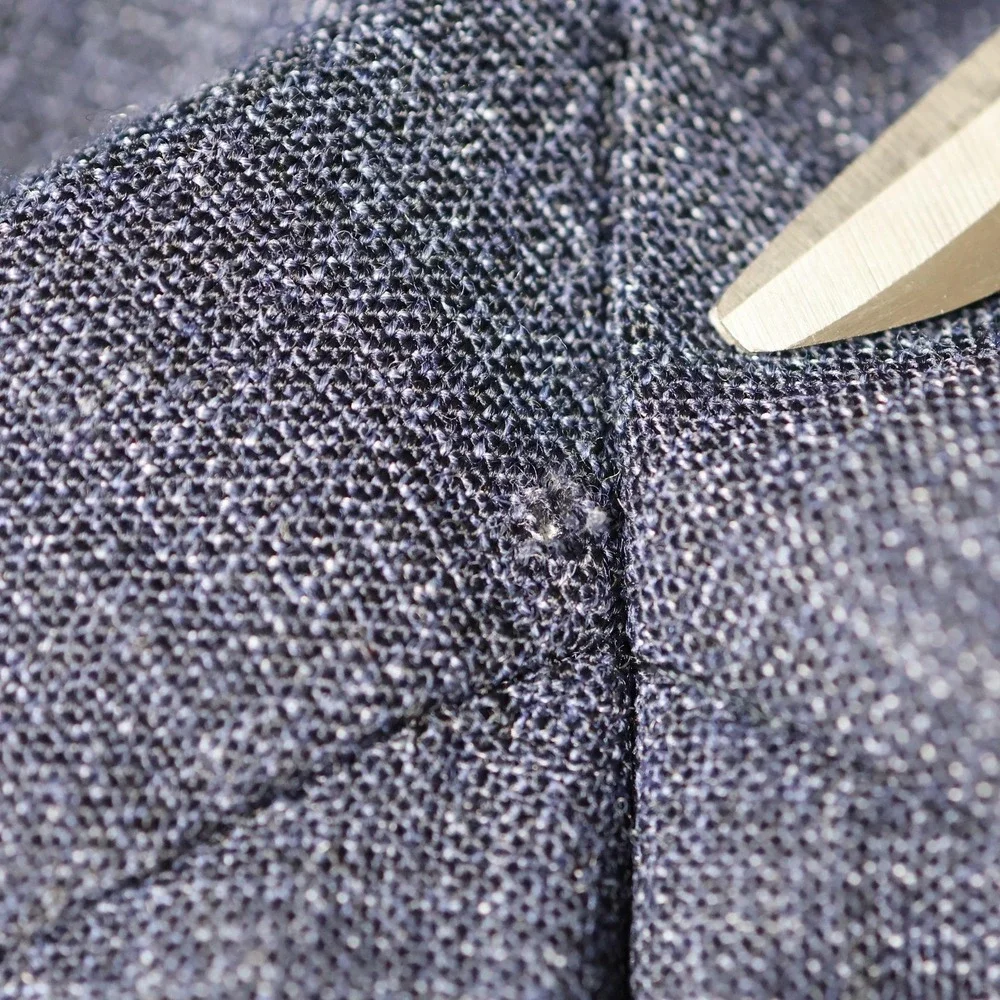 Zanella Pants Mens 32x30 Navy Blue Curtis Dress Slim Straight Tweed Wool Italy - Picture 9 of 14